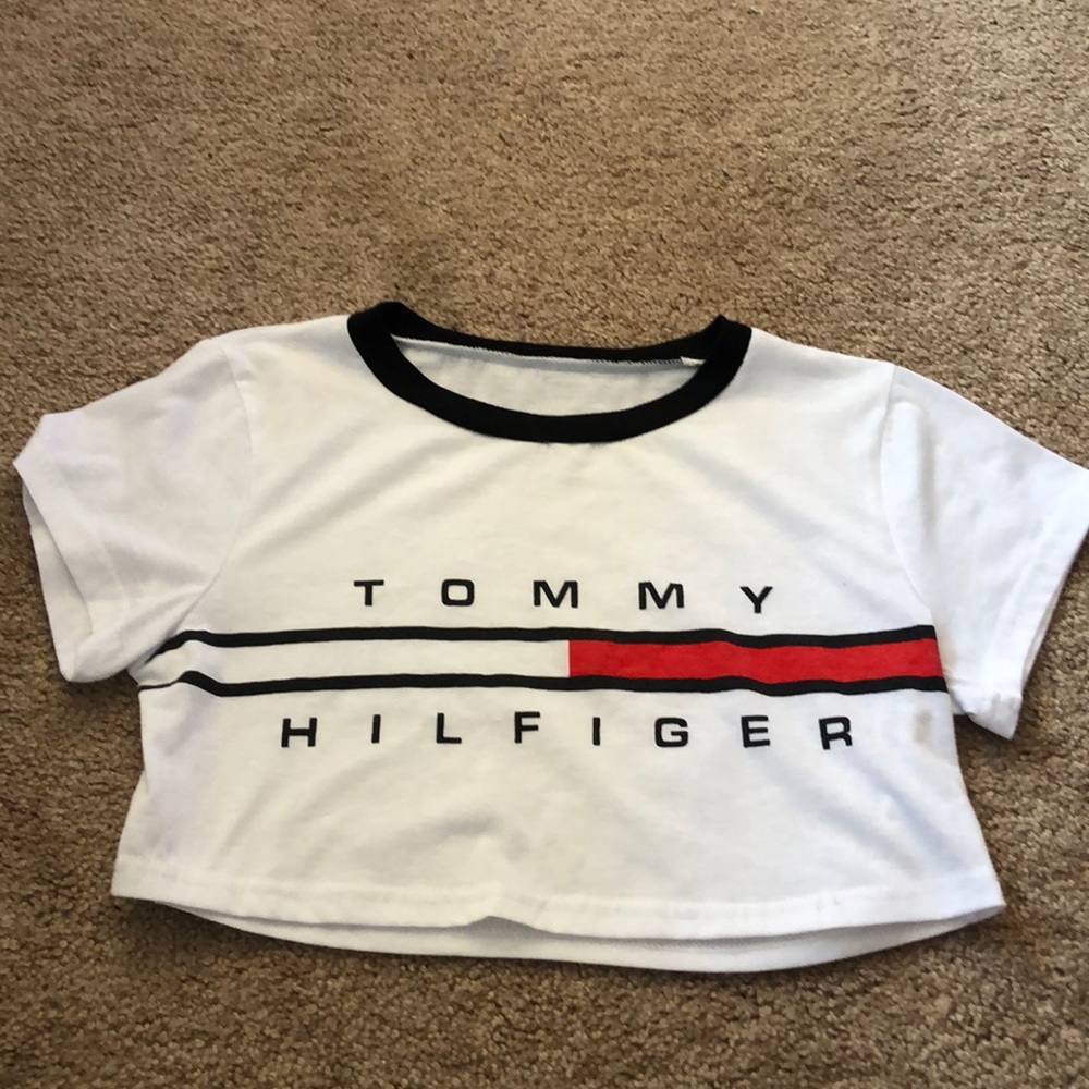 White Tommy Hilfiger Crop Top